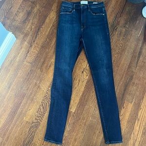 frame all high rise skinny jeans